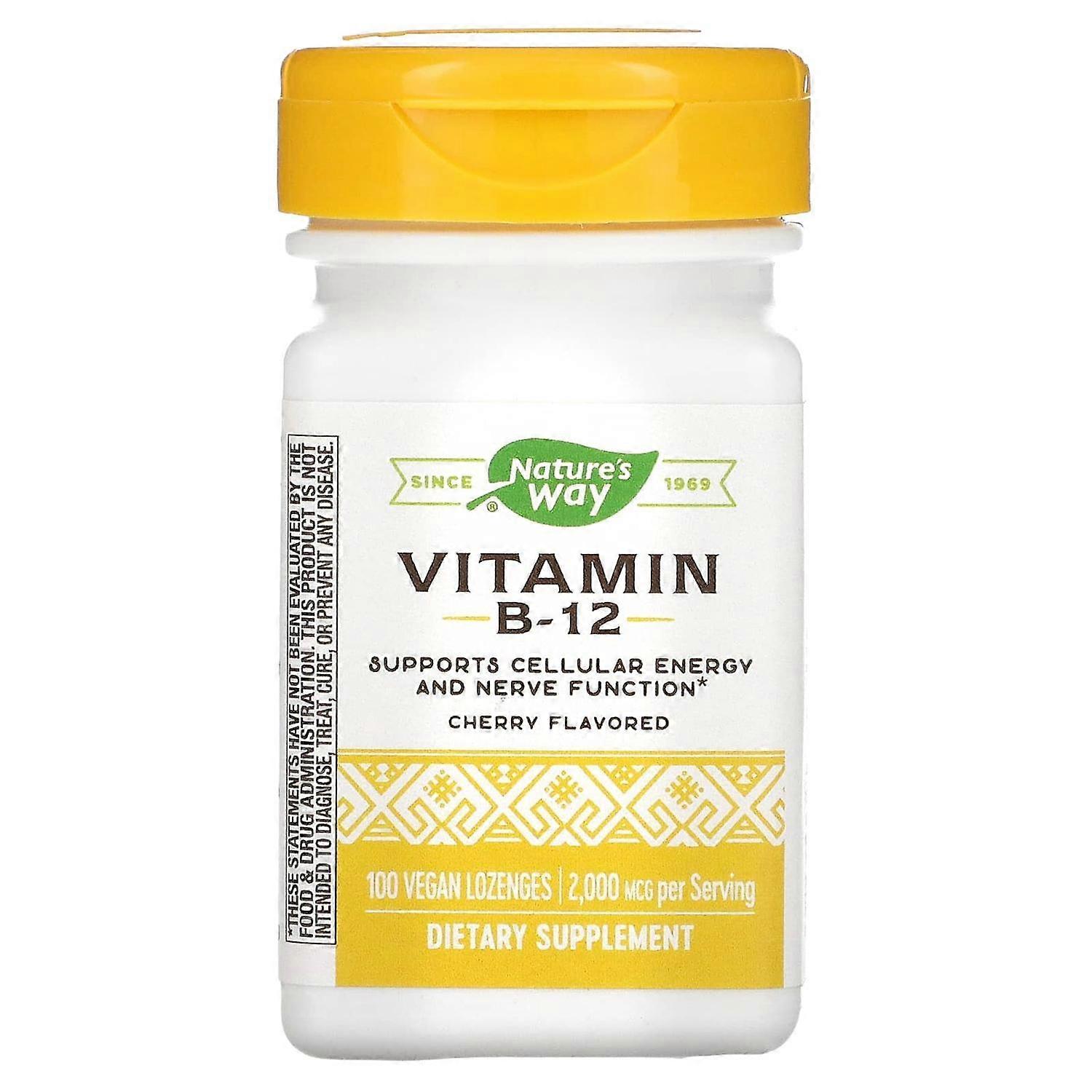 Nature's Way, Vitamin B-12, Cherry, 100 Vegan Lozenges