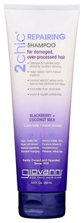 GIOVANNI 2chic Ultra-Repairing Shampoo - For Damaged, Over-Processed Hair, Helps Restore Hair's Natural Elasticity, Blackberry & Coconut Oil, Argan, Shea Butter, Color Safe - 8.5 oz