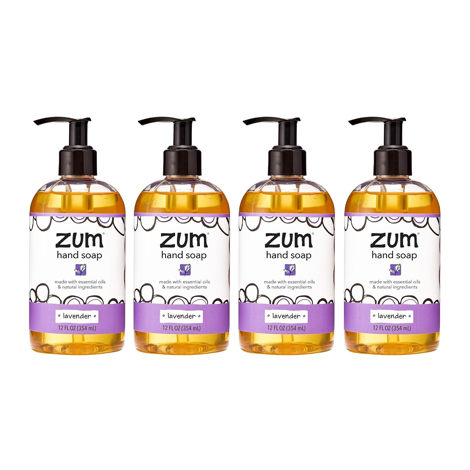 Zum Indigo Wild Hand Soap - Natural Liquid Hand Soap - for Bathroom & Kitchen - Lavender Scent - 12 oz (1 Pack)