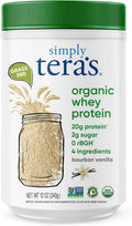 Simply tera's Organic Whey Protein Powder, Bourbon Vanilla, Organic - 12 Oz | Whey Protein Powder, Grass Fed Vanilla, Made Without Artificial Sweeteners, Non-GMO, Kosher, rBGH-Free