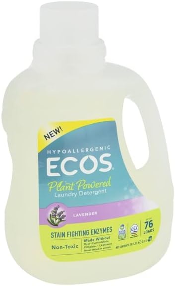 Ecos Laundry Detergent With Stain Fighting Enzymes Lavender -76 oz