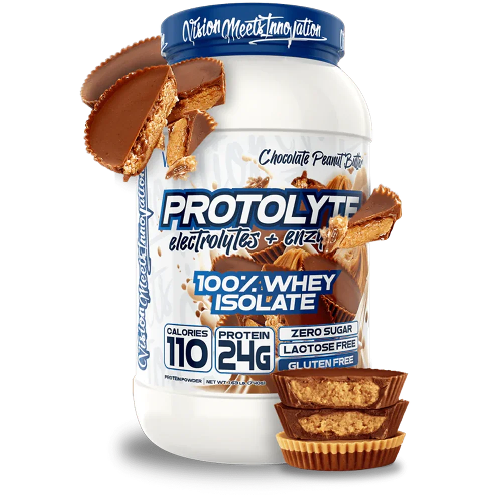 Protolyte Natural Plant Protein by VMI Sports with Electrolytes and Enzymes | Zero Sugar – Zero Dairy – Gluten Free | 24 G Protein + 10.5 G of EAAs (25 serving, Vanilla Peanut Butter)