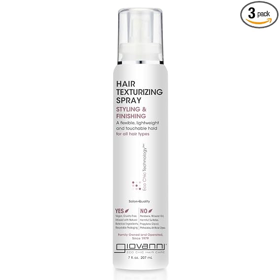 GIOVANNI Hair Texturizing Spray - Flexible Hold, Controls and Defines Hairstyles, Improves Hair Texture, Smooths Frizz, For All Hair Types - 7 oz