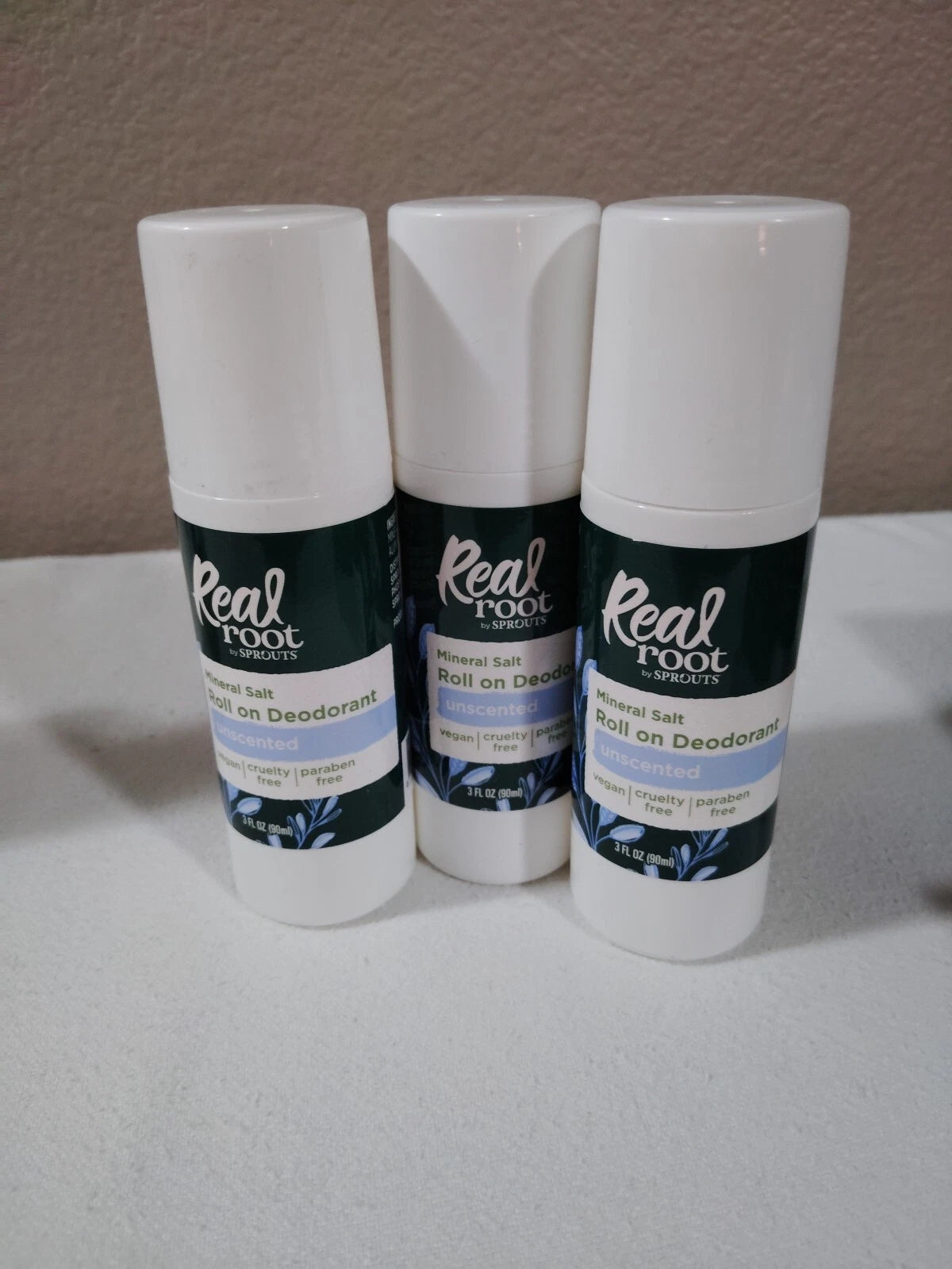 REAL ROOT by Sprouts () Roll on Deodorant Unscented Mineral Salt 3 fl oz B