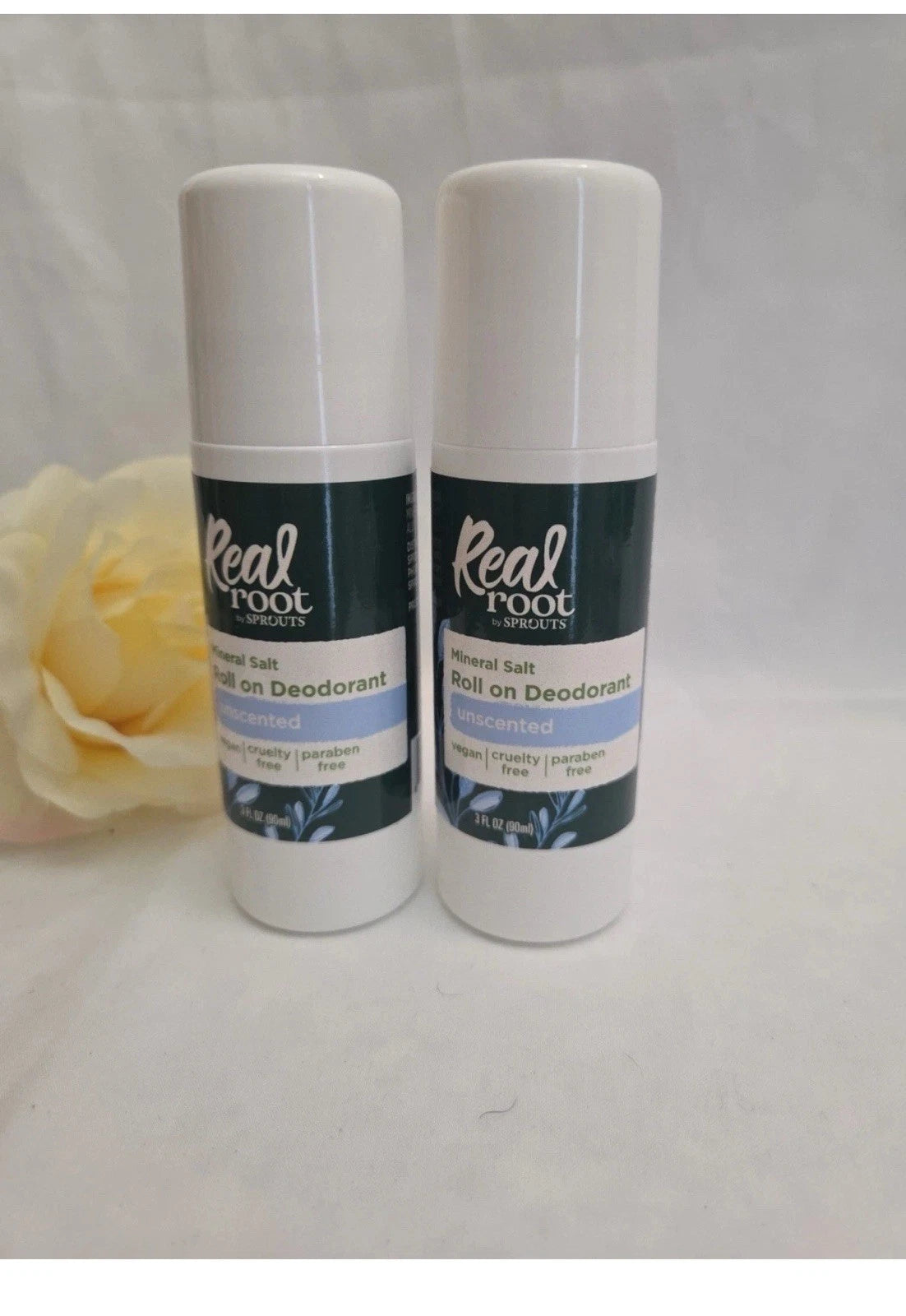 REAL ROOT by Sprouts (1 pack) Roll on Deodorant Unscented Mineral Salt 3 fl oz B