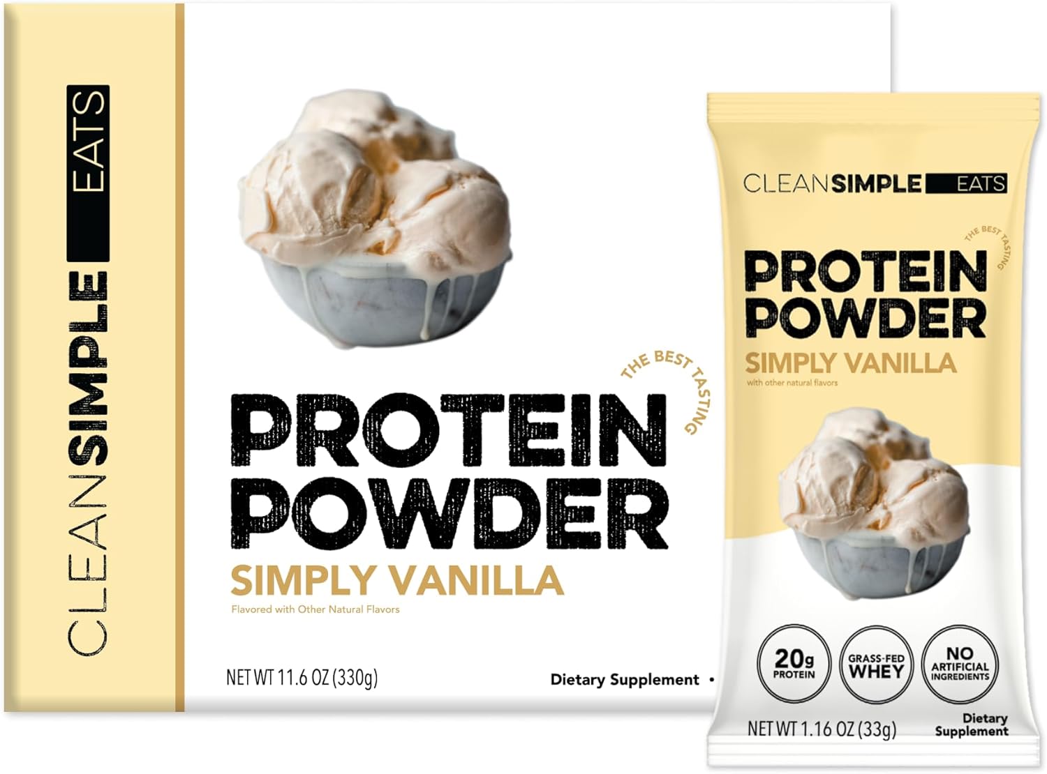 Clean Simple Eats Protein Powder - Simply Vanilla - 8.8oz/10ct: Whey Protein Isolate, 20g Protein Per Serving 4.67 out of 5 stars with 1581 reviews 1581